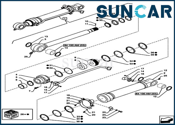kaufen Dichtung Kit Excavator Cylinder Repair Kit des Eimer-LZ010810 passt Fall CX160C CX160B online manufacture
