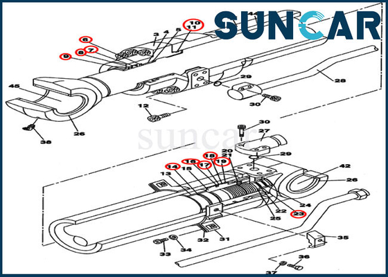 kaufen Hydrozylinder LZ007640, der Fall Kit Arm Service Kit Fitss CX210BLR CX210B versiegelt online manufacture