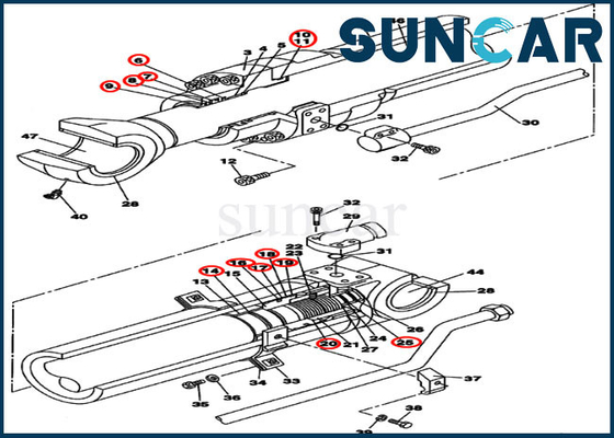 kaufen Schöpflöffel-Reparatur-Dichtungs-Kit Hydraulic Cylinder Seals Fitss CX250C CX240B des Arm-LZ008050 Fall online manufacture