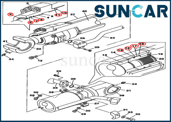 kaufen Rollsiegel-Kit Replacement Kits Fits-FALL CX250C CX240B des Eimer-LZ008160 Bagger online manufacture