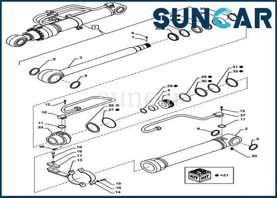 kaufen Boom-Dichtungs-Ausrüstung LZ011210 CX290B CX300C KASTEN hydraulisches Rollsiegel-Reparatur-Set online manufacture