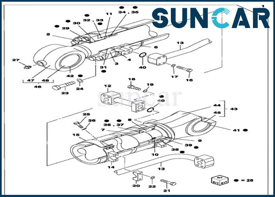 kaufen Kasten-Eimer-Zylinder-Reparatur-Dichtungs-Kit Fitss CX700B der Öldichtungs-Ausrüstungs-LZ007550 Bagger online manufacture