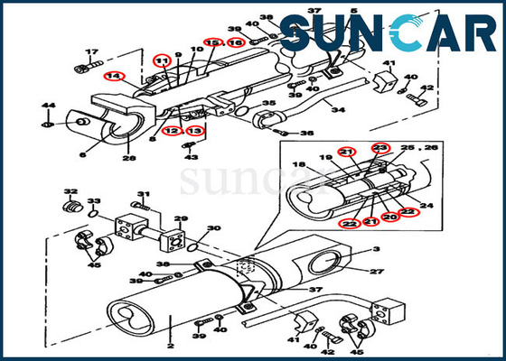 kaufen Eimer-Zylinder-Wiederaufbauen-Ausrüstung FALL LZ007720 Reparatur-Dichtungs-Kit Models CX800B online manufacture