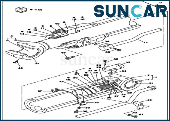 kaufen Zylinder-Ersatz Kit Fits Excavator CX210C LC CX210D LC der FALL Schöpflöffel-Arm-Dichtungs-Ausrüstungs-LZ011200 online manufacture