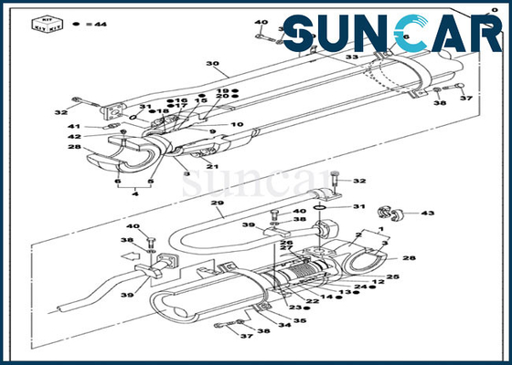 kaufen CX470C-FALL-Soem zerteilt Zylinder-Reparatur-Robbe Kit Hydraulic Rebuild Kits des Schöpflöffel-LZ010160 online manufacture