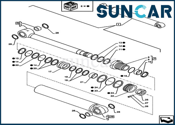 kaufen Service Kit Boom Repair Seal Kit des Zylinder-LZ012020 passt Modelle CX80C CX75C SR-KASTEN online manufacture