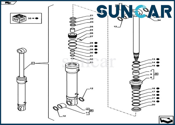 kaufen Schwingen-Rollsiegel-Ausrüstung Soems CX80C-Fall-LZ12030 Dichtungs-Ersatz-Ausrüstung hydraulische online manufacture