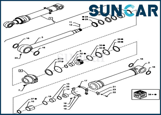 kaufen Des Arm-LZ013490 Kettenbagger-Case Cylinder Service-Ausrüstung Reparatur-Dichtungs-der Ausrüstungs-CX300D LC online manufacture