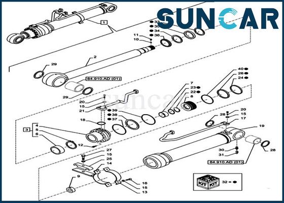 kaufen Bagger-Parts LZ012090 Kasten-Dichtungs-Ausrüstung der Boom-Rollsiegel-Ersatz-Ausrüstungs-CX350D LC online manufacture