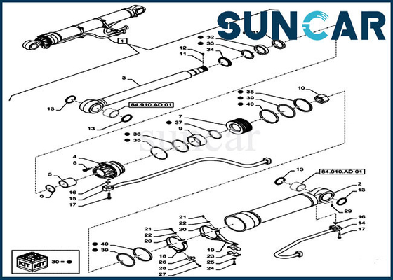 kaufen Zylinder-Reparatur-Robbe Kit For Excavator Case CX490D LC CX500D LC der Boom-Dichtungs-Ausrüstungs-LZ013760 online manufacture