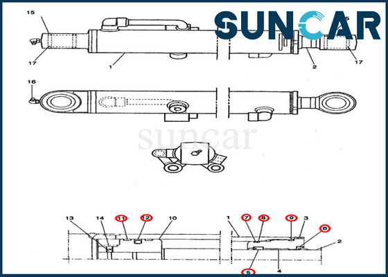 kaufen Arm-Rollsiegel-Reparatur-Kit Fitss CX14 der Hydrauliköl-Dichtungs-Ausrüstungs-PE01V00002R100 FALL Modelle online manufacture