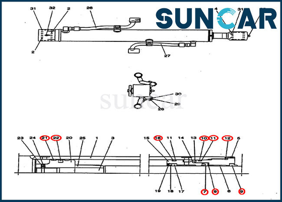 kaufen Rollsiegel-Kit Excavators CX25 des Boom-PV01V00039R300 FALL Ersatzteile online manufacture