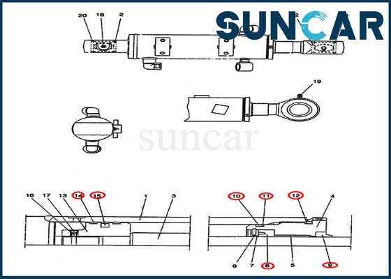 kaufen Dichtung Kit Cylinder Seal Replacement Kit der Räumschaufel-PV01V00038R300 passt FALL CX25 online manufacture