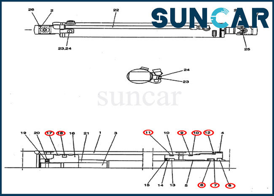 kaufen Der Verschleißfestigkeits-PM01V00044R300 Kasten-Bagger Seal Kits Schwingen-Zylinder-Service-der Ausrüstungs-CX25 online manufacture