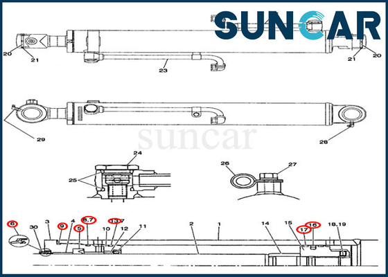 kaufen Rollsiegel-Kit Modelss CX36B CX31B des Boom-PW01V00043R300 Bagger Case Sealing Kit online manufacture