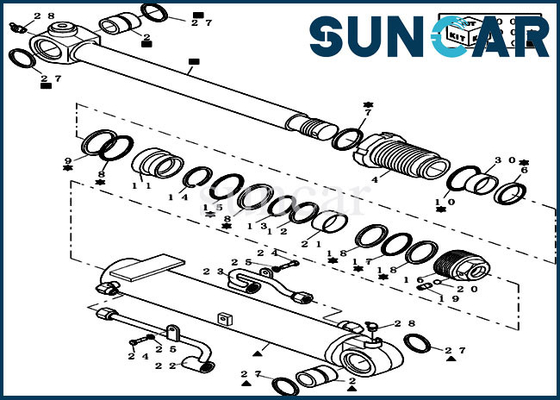 kaufen 72280454 hydraulischer FALL Mini Crawler Excavator Boom-Zylinder-Reparatur-Dichtungs-Kit Fitss CX31B online manufacture