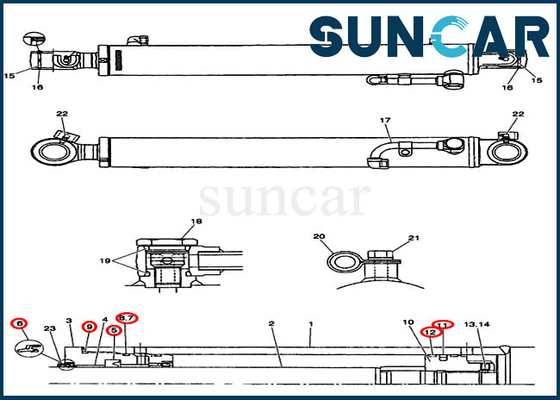 kaufen Zylinder-Reparatur-Dichtungs-Kit Models CX31B des Arm-PW01V00051R300 Bagger Case Service Kit online manufacture