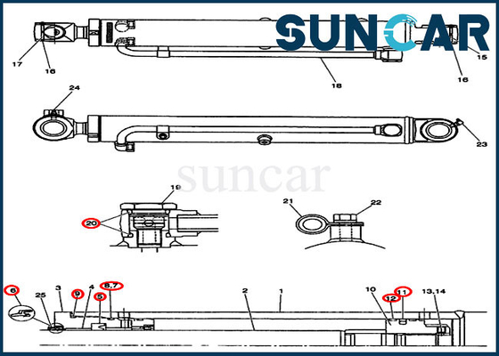 kaufen Eimer-Dichtungs-Ausrüstung PW01V00046R300 Hydrozylinder-Dichtungs-Ausrüstung Soem-Fall-CX36 CX31 online manufacture