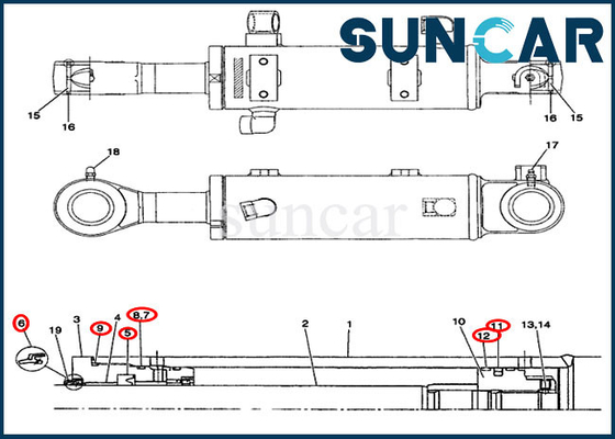 kaufen Räumschaufel-Rollsiegel-Kit Fitss CX31 CX36 des Arm-PW01V00048R300 FALL Ausrüstungs-Modelle online manufacture