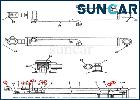 kaufen Der Reparatur-CX36 Kasten-Rollsiegel-Ersatz-Ausrüstungen Boom-Dichtungs-der Ausrüstungs-PX01V00030R300 online manufacture