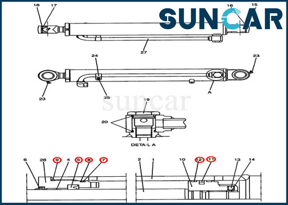 kaufen Rollsiegel-Reparatur-Kit Fitss CX47 der Eimer-Reparatur-Set-PH01V00016R300 Bagger KASTEN online manufacture