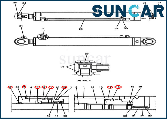 kaufen Zylinder-Reparatur-Dichtungs-Kit Fitss CX47 des Schwingen-PH01V00014R300 Fall-Bagger Engineering Construction online manufacture