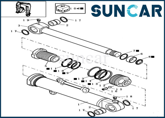 kaufen Standardräumschaufel-Dichtungs-Reparatur-Kit Fitss CX16B der zylinder-Ausrüstungs-72275474 FALL schwere Ausrüstung online manufacture