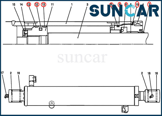 kaufen Räumschaufel-Dichtungs-Kit For Cases CX27B CX17B des Eimer-PV01V00045R300 Zylinder-Service-Ausrüstung online manufacture