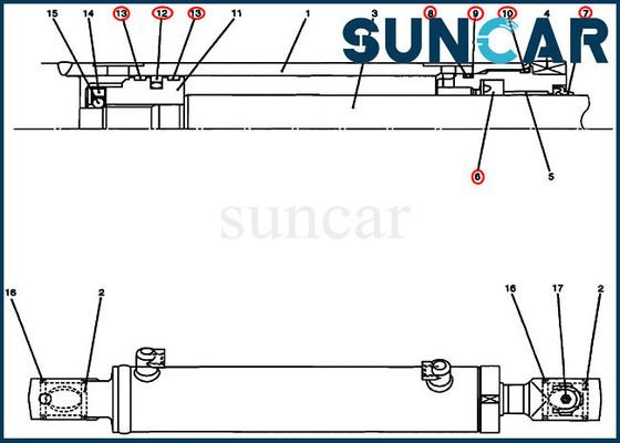 kaufen Schwingen-Rollsiegel-Reparatur-Kit Fits Models CX17B FALL-Soem-Ausrüstungs-PU01V00028R300 Bagger online manufacture