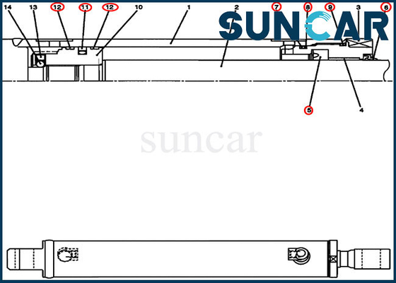 kaufen Zylinder-Reparatur-Sets der Raupen-PU01V00030R100 UMKLEIDEN CX17B-Bagger-Hydraulic Oil Seal-Ausrüstung online manufacture