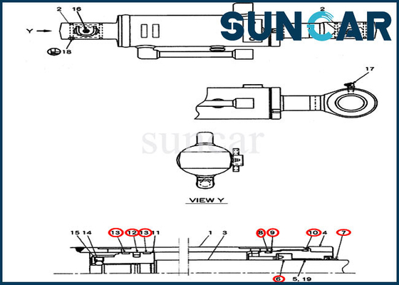 kaufen 72953540 Bulldozer-Rollsiegel Kit Case Repair Kits For CX20B CX22B Mini Crawler Excavator online manufacture