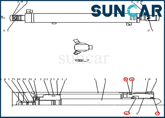 kaufen Arm-Schwingen-Robbe Kit Fits Compact Crawler Excavator CX31B CX36B der Zylinder-Ausrüstungs-PX01V00042R300 online manufacture