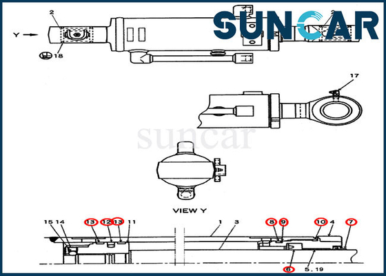 kaufen Zylinder-Service-Kit Excavators CX27B des Blatt-PV01V00047R300 Fall-Bulldozer-Ersatz-Dichtungs-Ausrüstung online manufacture