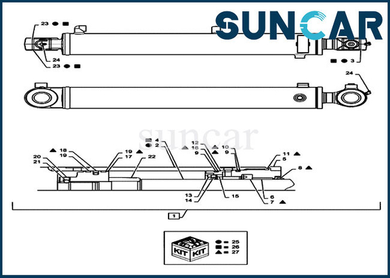 kaufen Zylinder-Service-Kit For Excavators CX36B der Boom-Dichtungs-Ausrüstungs-PX01V00069R300 Fall-Maschinerie online manufacture