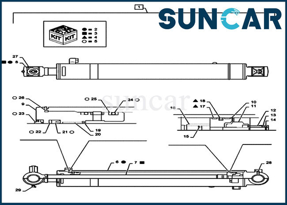 kaufen Des Arm-PS01V00002R300 Service-Ausrüstung Ersatz-Dichtungs-der Ausrüstungs-CX55B Mini Crawler Excavator Case Cylinder online manufacture