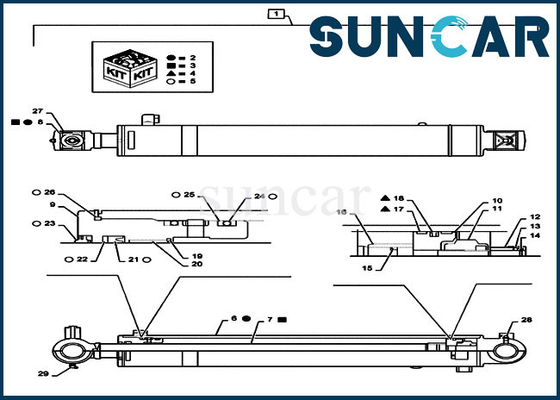 kaufen Zylinder-Kolben-Rod Seal Kit Fits-FALL Kettenbagger Model CX55B des Arm-PS01V00002R400 online manufacture