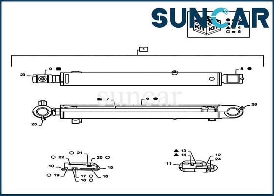 kaufen Zylinder-Kolben-Dichtungs-Reparatur-Kit Fors CX55B des Eimer-PS01V00003R300 Bagger KASTEN Ausrüstungs-Teile online manufacture