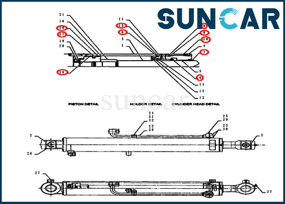 kaufen Rollsiegel-Reparatur-Kit For Excavators CX55BMSR der Boom-Dichtungs-Ausrüstungs-PY01V00054R300 Fall-Maschinerie online manufacture