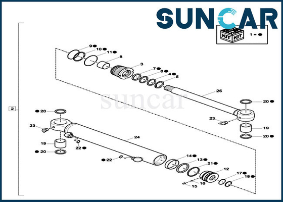 kaufen XKCC-01540 XKCC01540 Fahrgestell-hydraulisches Rollsiegel Kit For Case CX17C Mini Crawler Excavator online manufacture