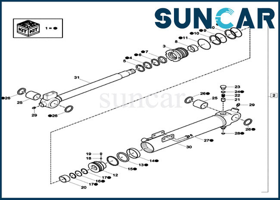 kaufen XKCC-01527 XKCC01527 FALL Mini Crawler Excavator Schöpflöffel-Rollsiegel-Ersatz-Kit Fitss CX17C online manufacture