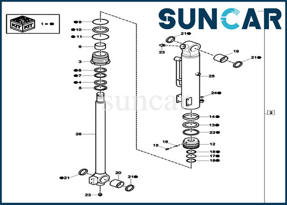 kaufen Des Eimer-XKCC-01530 Zylinder-Reparatur-Sets Dichtungs-des Reparatur-Set-XKCC01530 für Modell FALL Bau-CX17C online manufacture