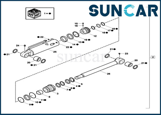 kaufen XKCC-01535 XKCC01535 Räumschaufel-Hydrozylinder-Reparatur-Set-Bagger-Seal-Ausrüstungen passt FALL CX17C online manufacture