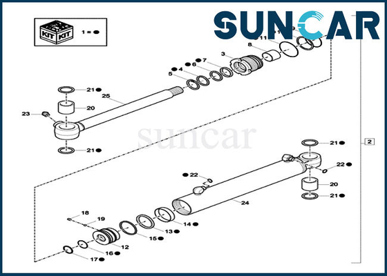 kaufen XKCC-00529 XKCC00529 Kasten-Dichtungs-Ausrüstung der Boom-Schwingen-Zylinder-Reparatur-Dichtungs-Ausrüstungs-CX18C online manufacture