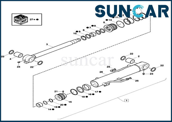 kaufen Dichtungs-Reparatur-Kit Fits Models CX26C der Boom XKCD-01373 CYL-Dichtungs-Ausrüstungs-XKCD01373 Fall Mini Crawler Excavator online manufacture