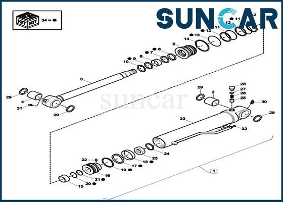 kaufen XKCD-02688 XKCD02688 Fall-Bau-Ersatzteile Schöpflöffel-Rollsiegel-Kit Fors CX26C online manufacture