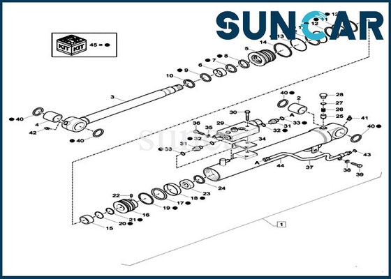 kaufen Schöpflöffel-Zylinder-Ersatz-Ausrüstungen Bagger-Repair Seal Kits XKCD-03427 XKCD03427 passt Fall CX26C online manufacture