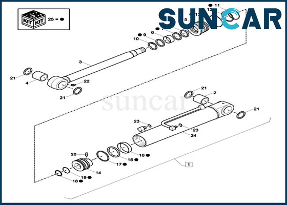 kaufen Hydraulische versiegelnde Boom-Schwingen-Rollsiegel-Ausrüstungen Ausrüstung XKCD-01397 KASTEN Teil-CX26C XKCD01397 online manufacture