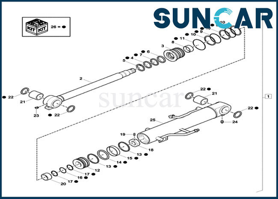 kaufen XKCC-01437 XKCC01437 Boom-Dichtung Kit Cylinder Seal Repair Kit passt Bagger des Fall-CX33C CX37C online manufacture