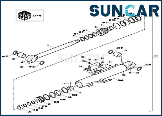 kaufen Hydraulischer Boom-Zylinder der Dichtungs-ISO9001 der Ausrüstungs-XKCC-01375 XKCC01375, der Kit For-FALL Modell CX37C versiegelt online manufacture
