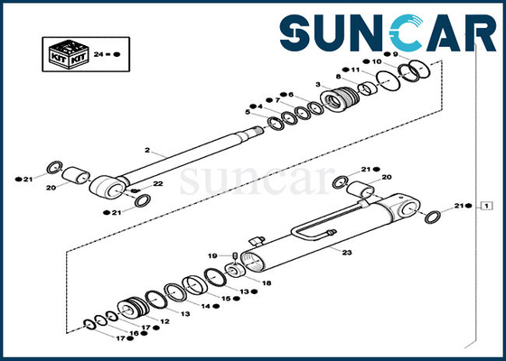 kaufen XKCC-01448 XKCC01448 Boom-Schwingen-Dichtungs-Ausrüstung KASTEN CX33C CX37C Hydrozylinder-Service-Ausrüstungen online manufacture